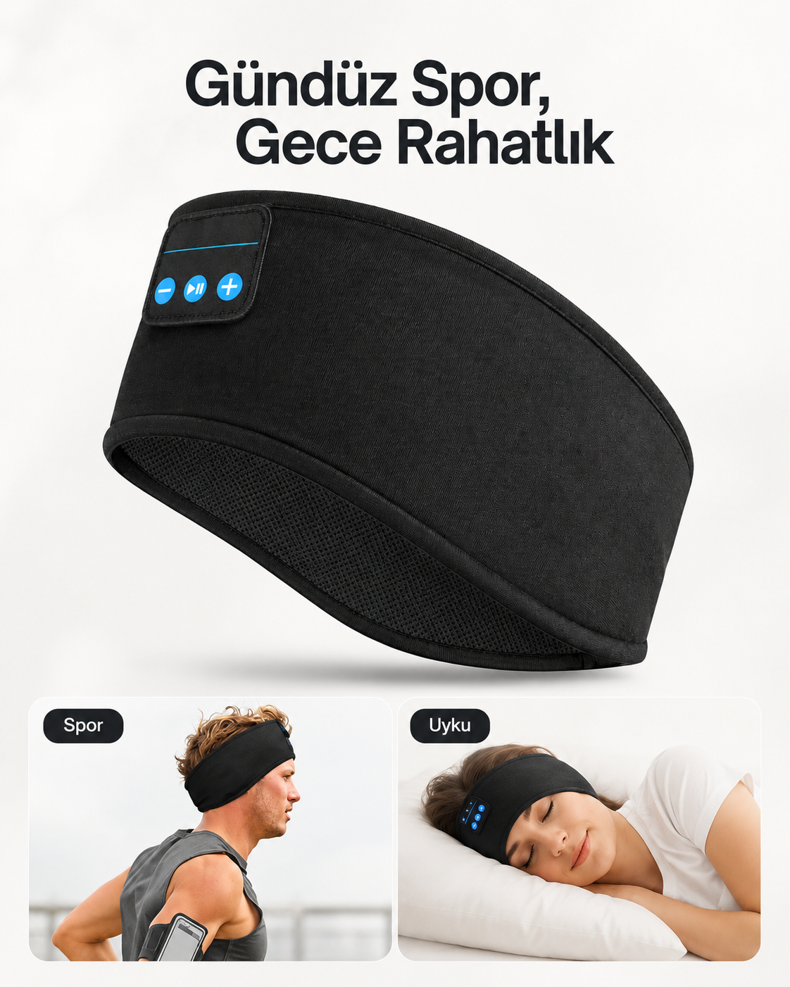 PodsSet Kablosuz Bluetooth Uyku ve Spor Bandı