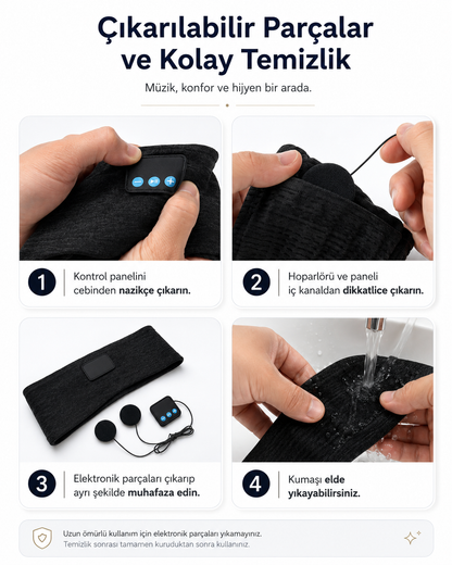 PodsSet Kablosuz Bluetooth Uyku ve Spor Bandı